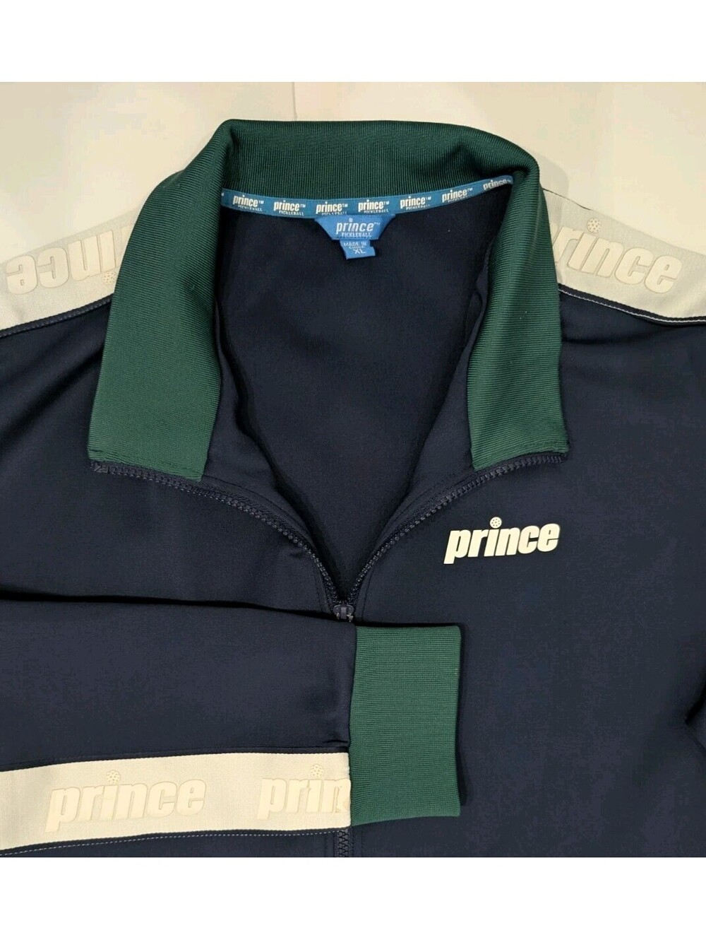 Prince Pickleball Warm Up Jacket XL Mens Navy Zip-Front Heavyweight Retro Target